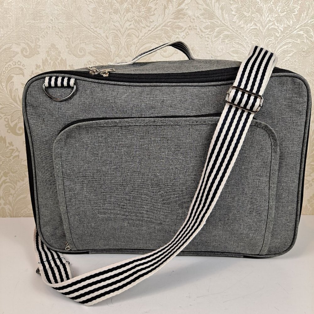 Laptop Messenger Travel Bag Gray Long Adjustable Strap Luggage Friendly NWOT